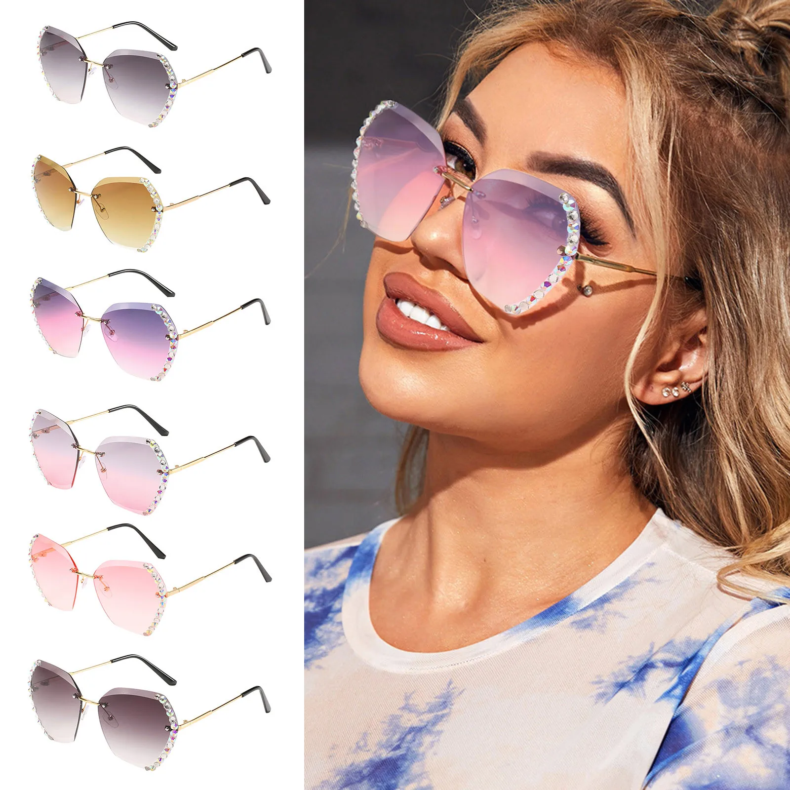 Женские солнцезащитные очки с бриллиантами индивидуальные солнцезащитные очки с большой оправой Модные женские мужские солнцезащитные оч...
Женские солнцезащитные очки с бриллиантами индивидуальные солнцезащитные очки с большой оправой Модные женские мужские солнцезащитные оч...