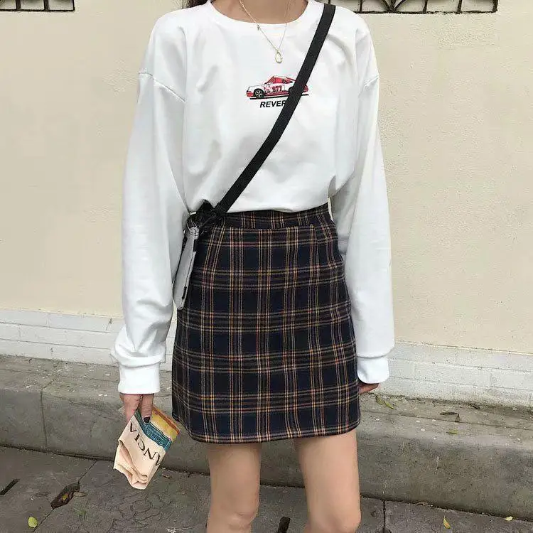 Retro Plaid large skirt women's 2019 Korean versatile chic high waist slim A-line short skirt
Retro Plaid large skirt women's 2019 Korean versatile chic high waist slim A-line short skirt