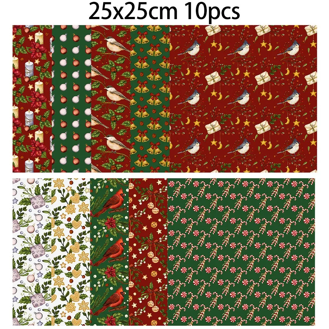 10Pcs 50*50CM Cotton Cloth Christmas Fabric XMAS TREE Snowflake 100% Cotton Bundle Suitable For Quilting Cushions
10Pcs 50*50CM Cotton Cloth Christmas Fabric XMAS TREE Snowflake 100% Cotton Bundle Suitable For Quilting Cushions
