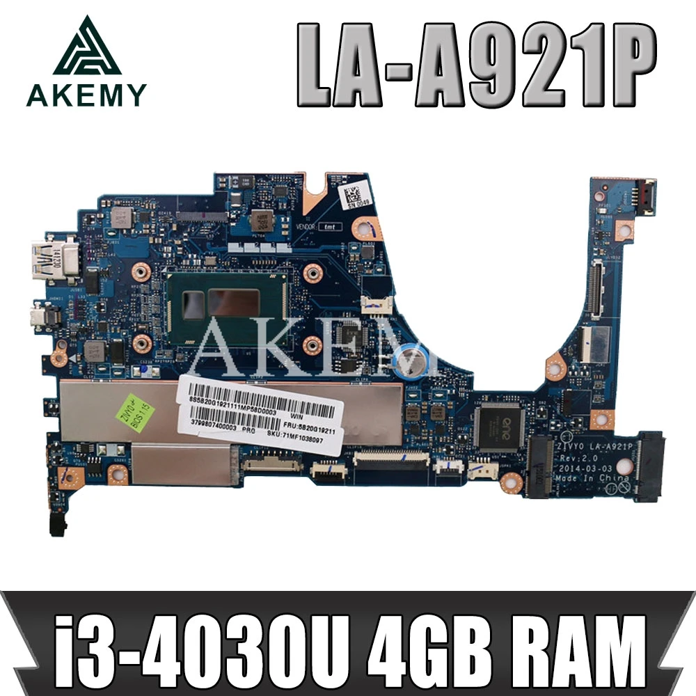 AKEMY LA-A921P материнская плата для ноутбука For Lenovo YOGA2-13 оригинальная материнская плата 4GB-RAM I3-4010U/4030U
AKEMY LA-A921P материнская плата для ноутбука For Lenovo YOGA2-13 оригинальная материнская плата 4GB-RAM I3-4010U/4030U