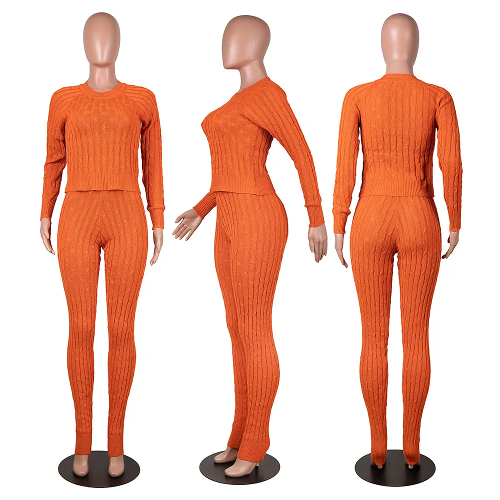 Women long-sleeved two-piece round neck home clothes casual sweater knit pullover pencil pants warm clothing outdoor sportswear
Women long-sleeved two-piece round neck home clothes casual sweater knit pullover pencil pants warm clothing outdoor sportswear