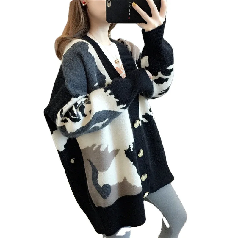 Cardigan New Style Women's Spring and Autumn Jacket Lazy Wind Sweater Loose Outside
Cardigan New Style Women's Spring and Autumn Jacket Lazy Wind Sweater Loose Outside
