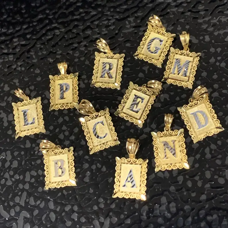 Stainless Steel Gold Filigree Two-Tone Rectangle Uppercase Initial Letter A-Z Plate Pendant For Women Christmas Ornaments charm
Stainless Steel Gold Filigree Two-Tone Rectangle Uppercase Initial Letter A-Z Plate Pendant For Women Christmas Ornaments charm