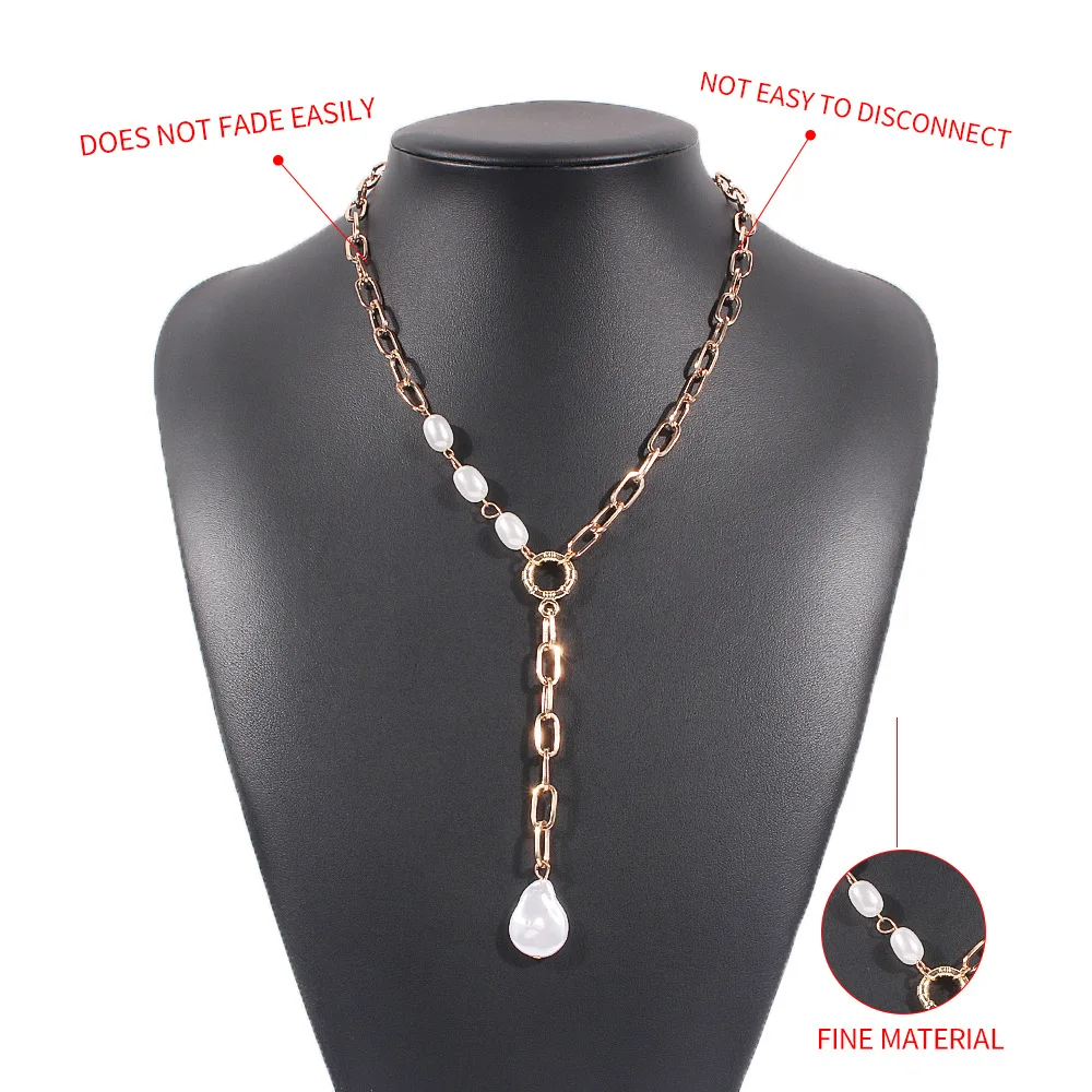 2021 New Long Pendant Necklace Baroque Pearl Necklaces Round Circle Y Shape Link Chain Necklace For Women Statement Jewelry
2021 New Long Pendant Necklace Baroque Pearl Necklaces Round Circle Y Shape Link Chain Necklace For Women Statement Jewelry