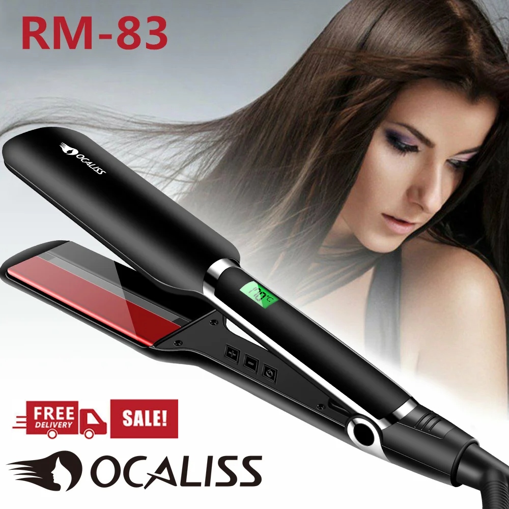 Ocaliss Professional Titanium Hair Straighteners RM-83 Adjustable Temperature with Digital LCD Display 100-240V 30's Heat Up 
Ocaliss Professional Titanium Hair Straighteners RM-83 Adjustable Temperature with Digital LCD Display 100-240V 30's Heat Up