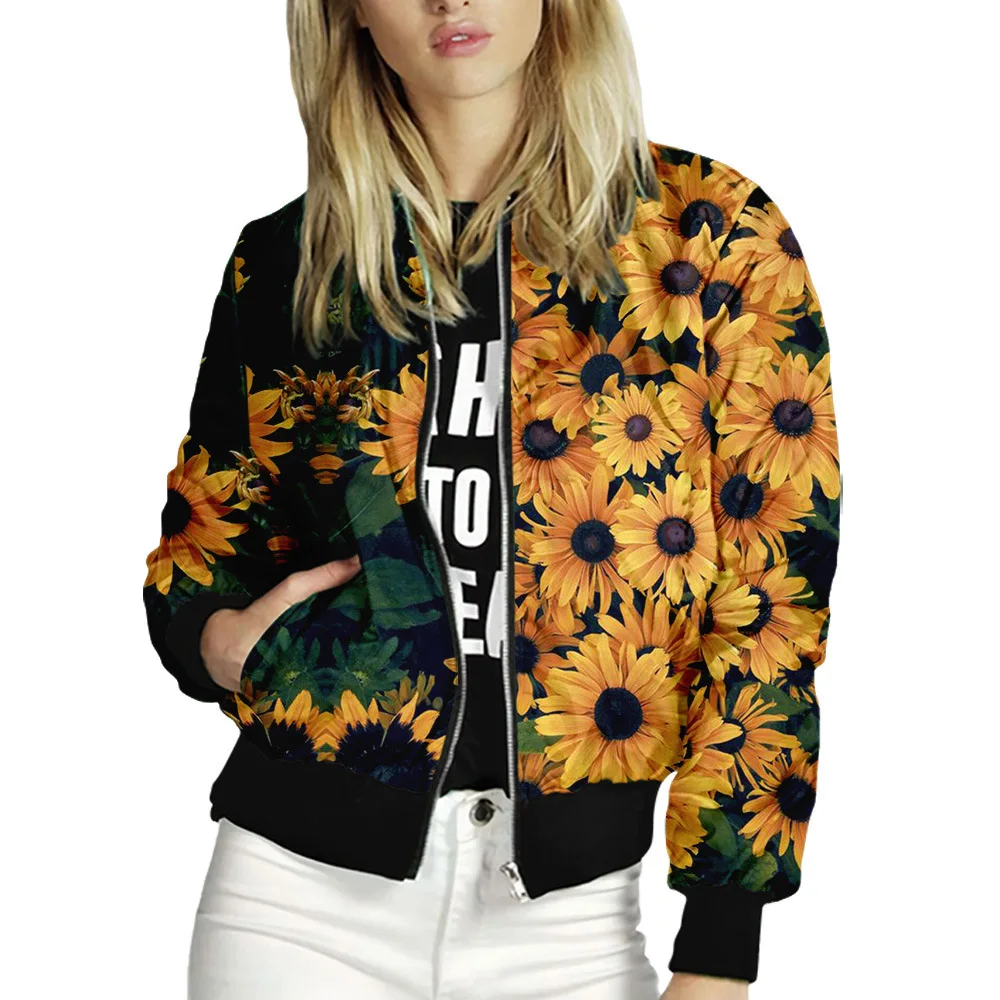 Autumn Spring Women Floral Printed Jackets Ladies Zipper Up Bomber Outwear Long Sleeve Short Thin Slim Casual Pocket Biker Coats
Autumn Spring Women Floral Printed Jackets Ladies Zipper Up Bomber Outwear Long Sleeve Short Thin Slim Casual Pocket Biker Coats