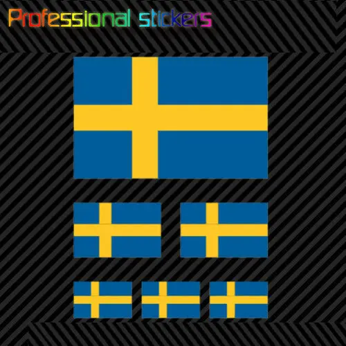 

6 Pcs Assorted Swedish Flag Sticker Set Die Cut Decal Sweden Scandinavian for Car, RV, Laptops, Motorcycles, Office Supplies