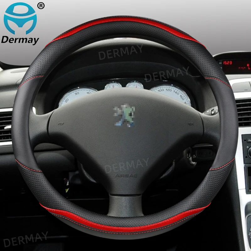 Для пежо 307 Peugeot SW CC DERMAY чехол рулевого колеса автомобиля кожа из микрофибры +