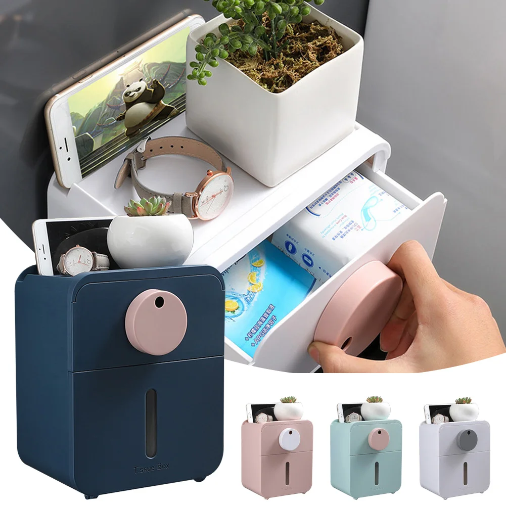 Nail-free Toilet Paper Box Bathroom Roll Paper Holder with Drawer and Phone Holder Wall Mounted Tissue Holder
Nail-free Toilet Paper Box Bathroom Roll Paper Holder with Drawer and Phone Holder Wall Mounted Tissue Holder