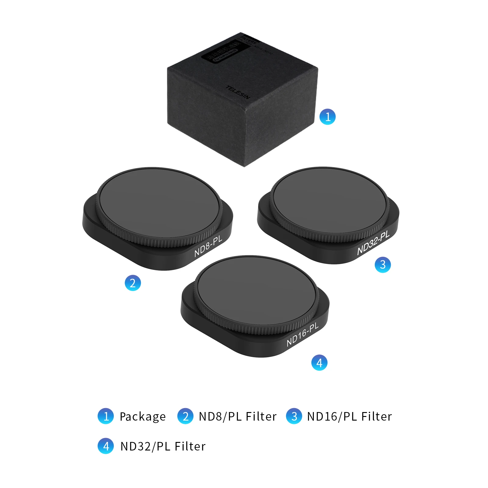 TELESIN ND8/16/32-PL Filter Set Lens For GoPro Hero 9 Black Action Camera Accessories
TELESIN ND8/16/32-PL Filter Set Lens For GoPro Hero 9 Black Action Camera Accessories
