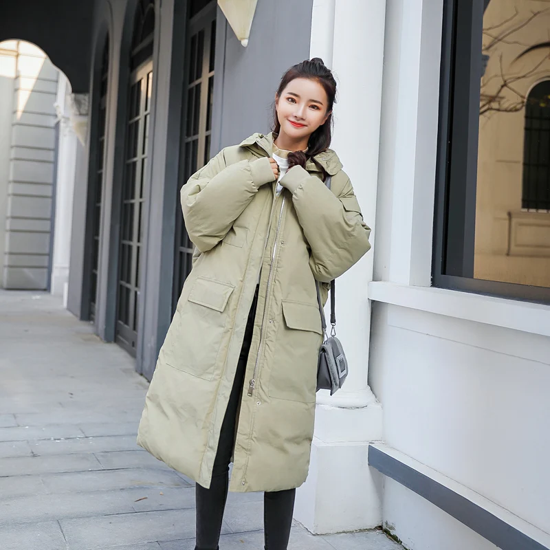 Korean style 2020 Winter New Parkas Female Down cotton Hooded Jacket Coat Solid color Loose Warm Outerwear Casual Long Overcoat
Korean style 2020 Winter New Parkas Female Down cotton Hooded Jacket Coat Solid color Loose Warm Outerwear Casual Long Overcoat