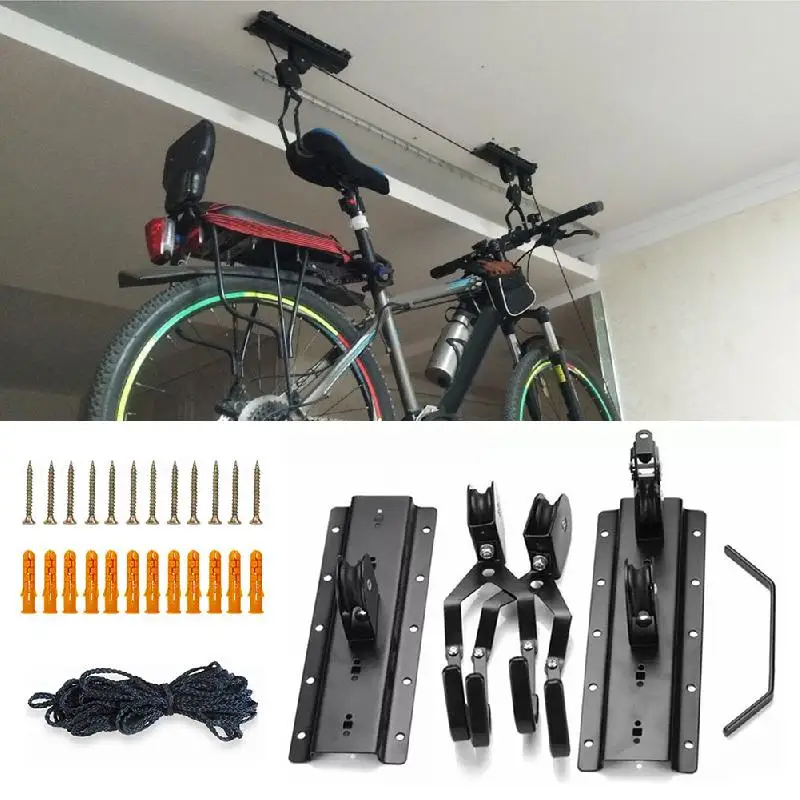 Bicycle Accessories Bike Hoist Ceiling Bike Lift for Garage Heavy-Duty Lift for Bike Kayak, Ladder, Cargo Bike Rack Hanger
Bicycle Accessories Bike Hoist Ceiling Bike Lift for Garage Heavy-Duty Lift for Bike Kayak, Ladder, Cargo Bike Rack Hanger