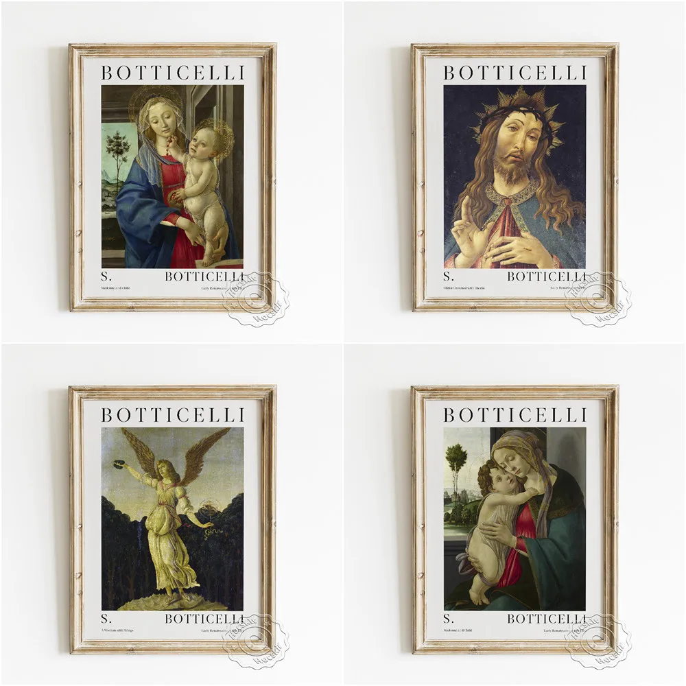 Sandro Botticelli Early Renaissance Exhibition Poster, Christ In Crown Of Thorns Wall Stickers, The Virgin And Child Home Decor
Sandro Botticelli Early Renaissance Exhibition Poster, Christ In Crown Of Thorns Wall Stickers, The Virgin And Child Home Decor