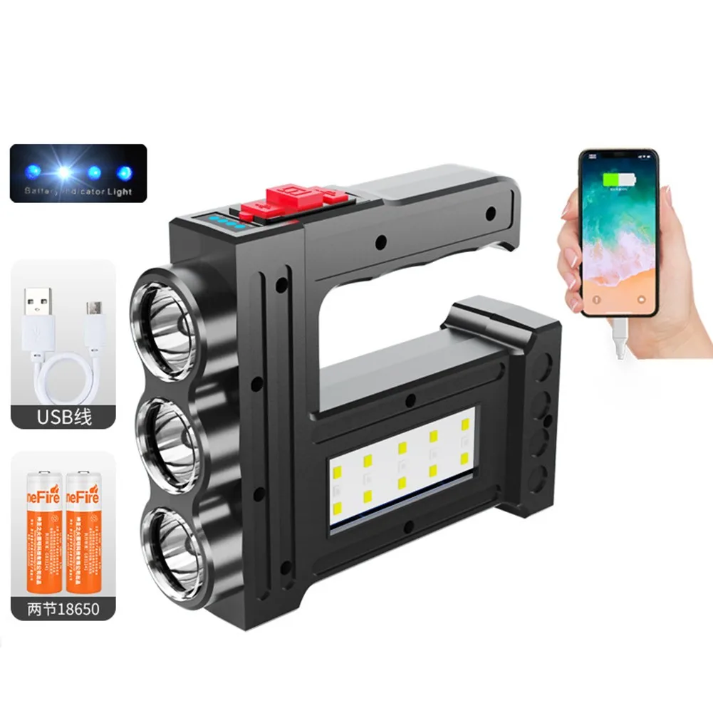 Portable Hand Lamp Strong Light Outdoor Searchlight With Side Light Led Flashlight W/ USB Cable Waterproof Lightningproof Torch
Portable Hand Lamp Strong Light Outdoor Searchlight With Side Light Led Flashlight W/ USB Cable Waterproof Lightningproof Torch
