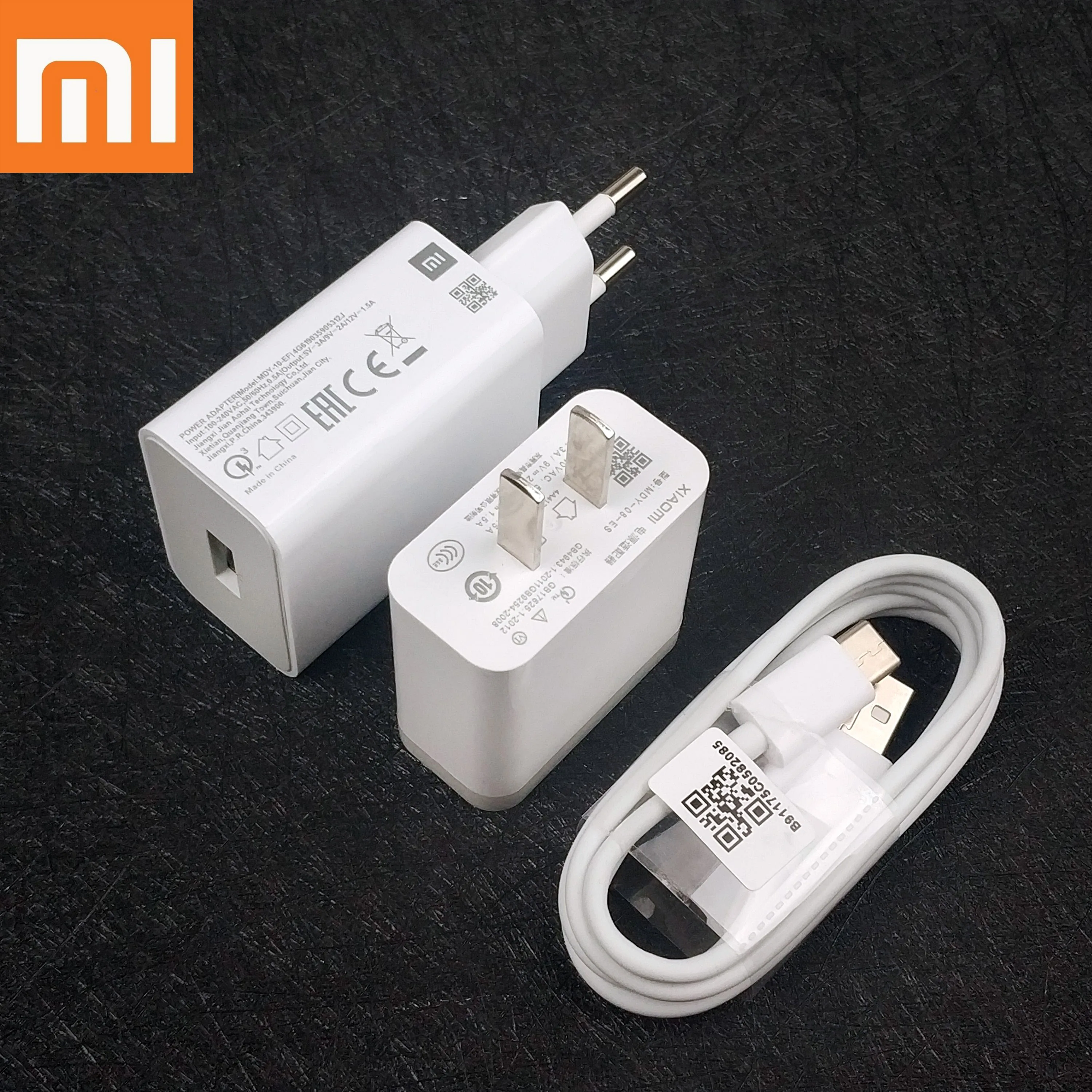 Зарядное устройство для Xiaomi Redmi Note 7 8 быстрая зарядка QC3.0 18 Вт usb Type C дорожный EU