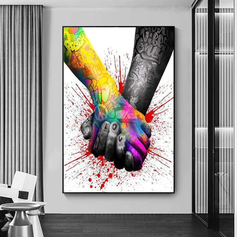 Graffiti Art Love Hands Canvas Posters and Prints Modern Pop Street Art Holding Hands Painting Pictures for Living Room Cuadros
Graffiti Art Love Hands Canvas Posters and Prints Modern Pop Street Art Holding Hands Painting Pictures for Living Room Cuadros