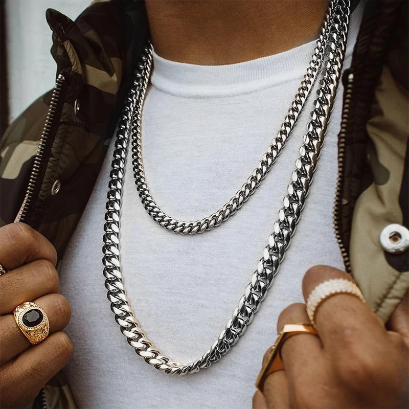 3mm 6mm Wide Stainless Steel Chain Cuban Link Chains Chokers Necklace For Mens Jewelry Silver Plated Solid Metal Fashion Jewelry
3mm 6mm Wide Stainless Steel Chain Cuban Link Chains Chokers Necklace For Mens Jewelry Silver Plated Solid Metal Fashion Jewelry