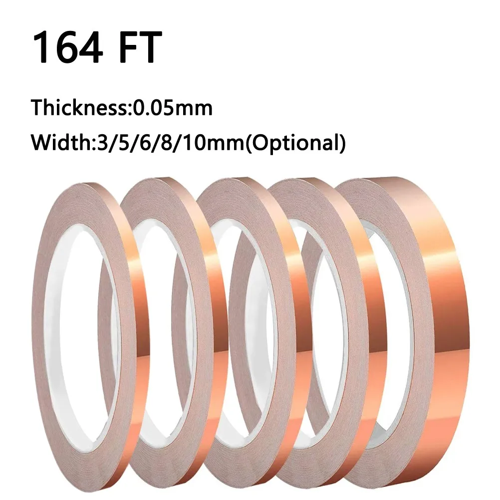50Meters Single Side Conductive Copper Foil Tape Strip Adhesive EMI Shielding Heat Resist Tape 3mm 5mm 6mm 8mm 10mm
50Meters Single Side Conductive Copper Foil Tape Strip Adhesive EMI Shielding Heat Resist Tape 3mm 5mm 6mm 8mm 10mm