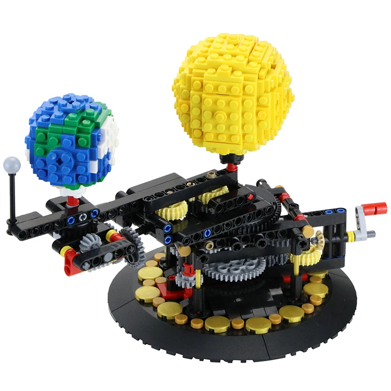 Building Blocks Compatible MOC-4477 Earth Moon and Sun Orrery high-tech Bricks Gifts Fit lepining Diy Toy Christmas Gift