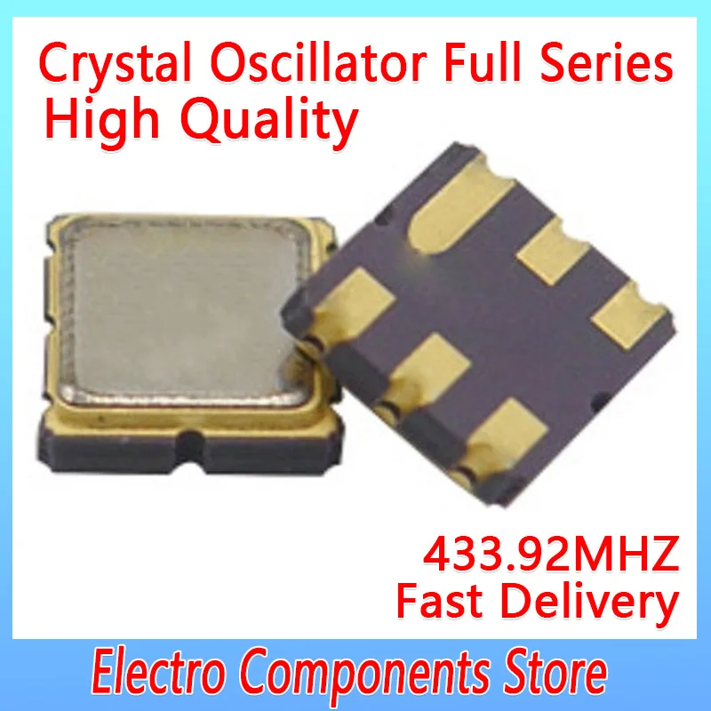 

5PCS/Lot 6Pin 3030 433.92MHZ SMD Acoustic Watch Crystal Oscillator 3*3 6P 433M 433.92M 75K Passive Patch Quartz Resonator