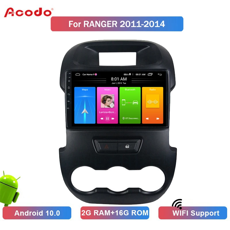 Автомобильный радиоприемник ACODO 2 din для Ford RANGER 2011-2014 2 + 16G Android 10,0, автомобильный GPS-навигатор, мультимедийный плеер
Автомобильный радиоприемник ACODO 2 din для Ford RANGER 2011-2014 2 + 16G Android 10,0, автомобильный GPS-навигатор, мультимедийный плеер