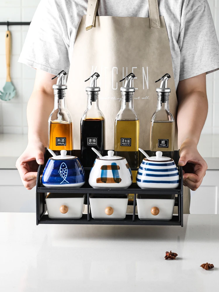 Seasoning Box Home Combination Set Kitchen Oil Salt Sauce Vinegar Seasoning Bottle Jar Storage Box Full Set
Seasoning Box Home Combination Set Kitchen Oil Salt Sauce Vinegar Seasoning Bottle Jar Storage Box Full Set