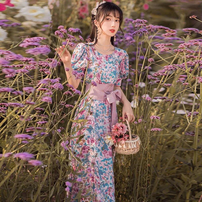 COIGARSAM Short Sleeve Women Long dress New Spring Chiffon Floral Print O-Neck Dresses Design And Color 3575
COIGARSAM Short Sleeve Women Long dress New Spring Chiffon Floral Print O-Neck Dresses Design And Color 3575