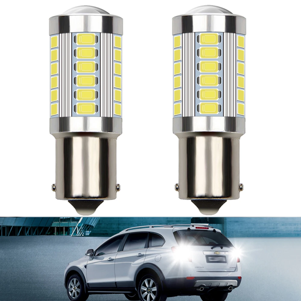 2X LED Canbus 1156 P21W BA15S 7443 W21W 33SMD светодиодный 3156 3157 7440 Лампа для фонасветильник заднего