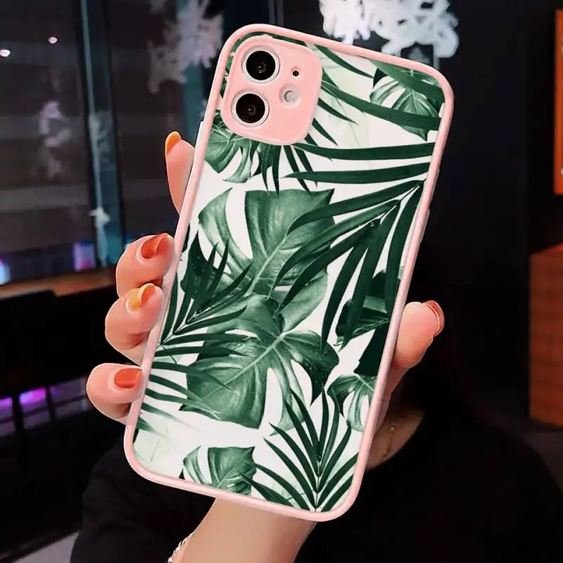 Summer Tropical Green plants leaf Phone Case Matte transparent For Pink iPhone 12 Mini 11 Pro XR XS Max 7 8 Plus X Back Cover
Summer Tropical Green plants leaf Phone Case Matte transparent For Pink iPhone 12 Mini 11 Pro XR XS Max 7 8 Plus X Back Cover