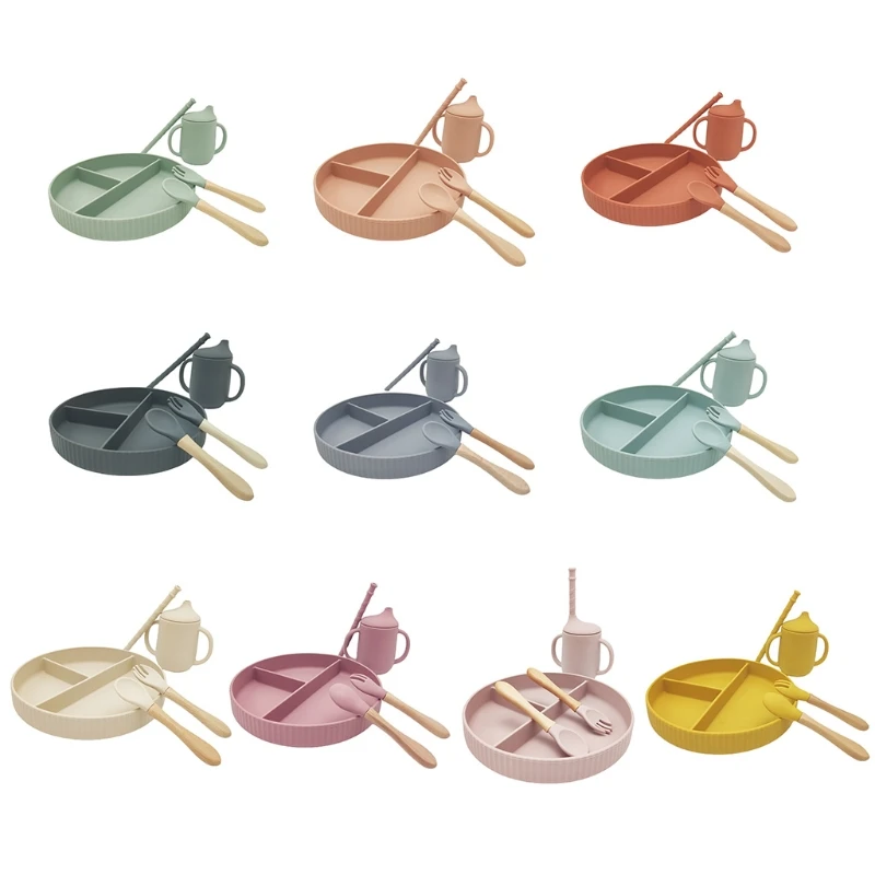 5 Pcs Baby Learning Feeding Tableware Set Divided Dinner Plate Bowl Spoon Fork Sippy Bottle Double Handle Drinking Straw 
5 Pcs Baby Learning Feeding Tableware Set Divided Dinner Plate Bowl Spoon Fork Sippy Bottle Double Handle Drinking Straw