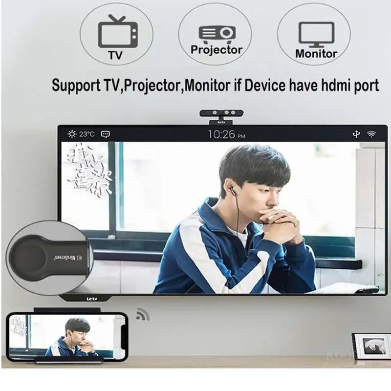 New Wireless HDMI-compatible TV Stick Wifi Display Dongle Anycast Miracast DLNA AirPlay Mirror Screen Receiver for IOS Android
New Wireless HDMI-compatible TV Stick Wifi Display Dongle Anycast Miracast DLNA AirPlay Mirror Screen Receiver for IOS Android