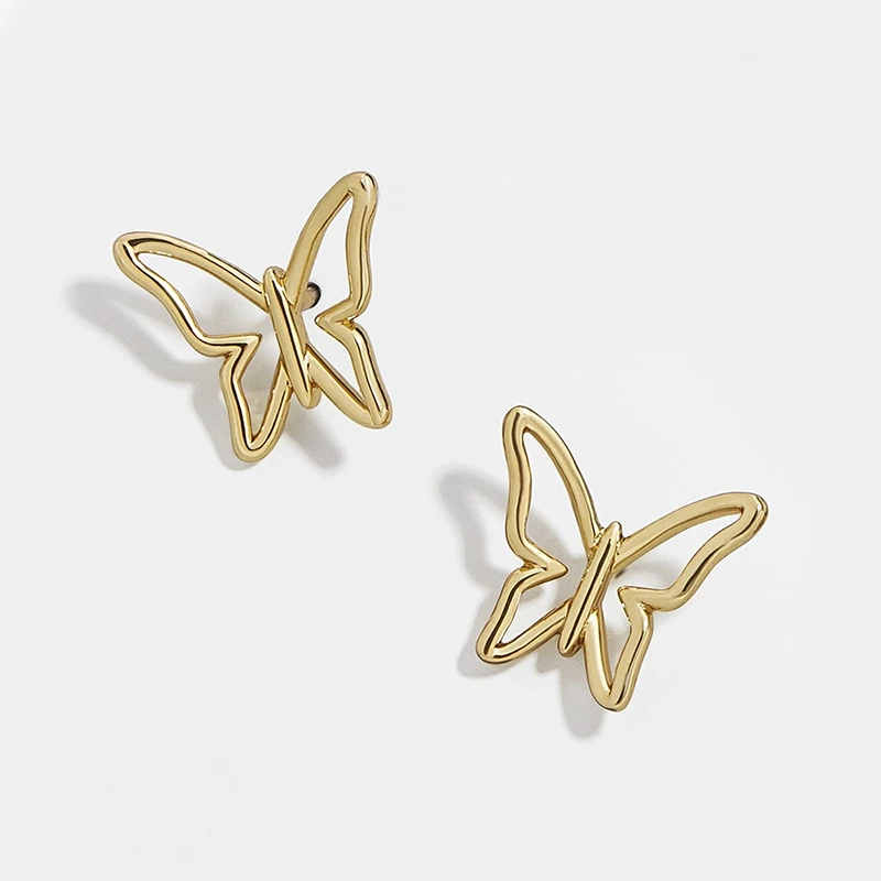 Fashion Hollow Out Butterfly Metal Earrings Simple Design Gold Silver Color Stud Earrings Charming Wedding Party Jewelry
Fashion Hollow Out Butterfly Metal Earrings Simple Design Gold Silver Color Stud Earrings Charming Wedding Party Jewelry