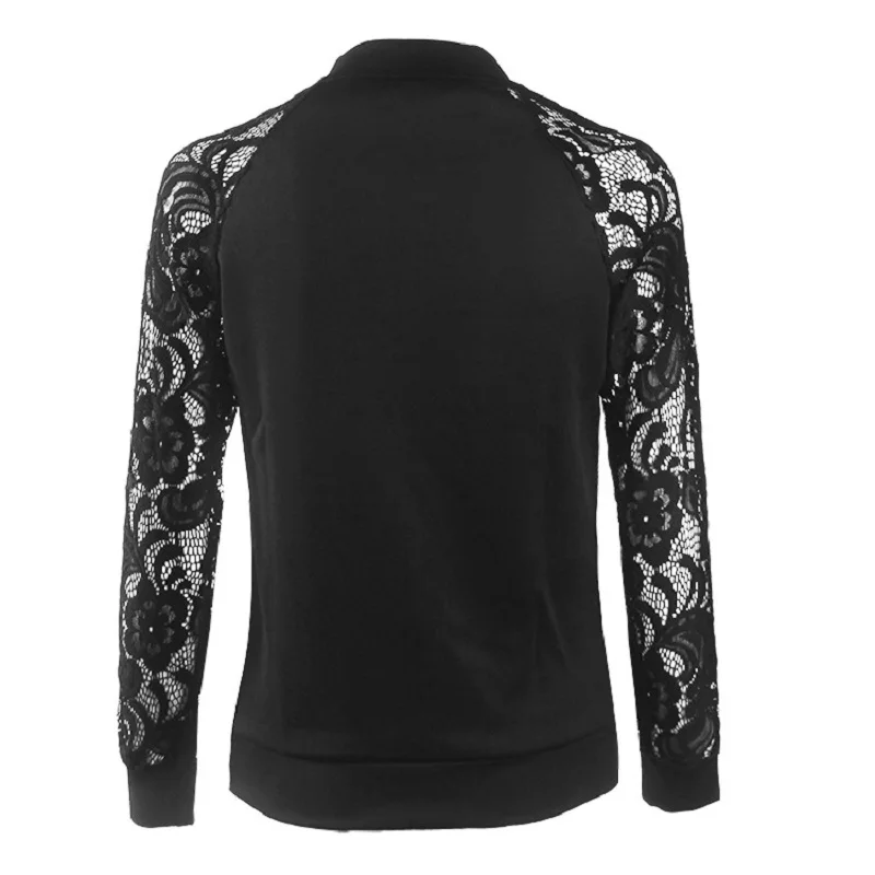 Spring and Autumn Women's Solid Color Stitching Lace Long-Sleeved Zipper Jacket Coat
Spring and Autumn Women's Solid Color Stitching Lace Long-Sleeved Zipper Jacket Coat