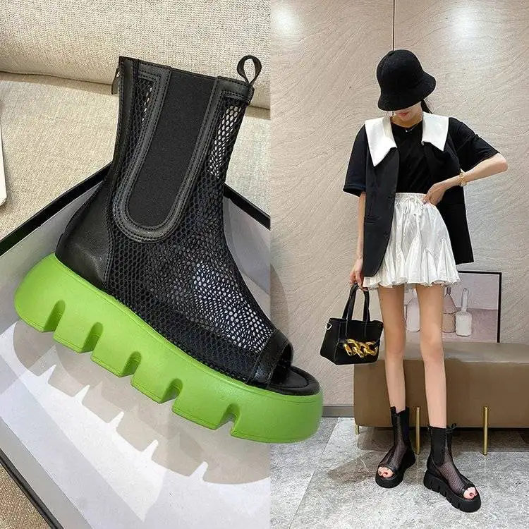 Mesh Boots Women's Hollow-out 2021 New Spring Summer Mesh Sandals Breathable Martin Open Toe Leisure Platform Thick Bottom
Mesh Boots Women's Hollow-out 2021 New Spring Summer Mesh Sandals Breathable Martin Open Toe Leisure Platform Thick Bottom