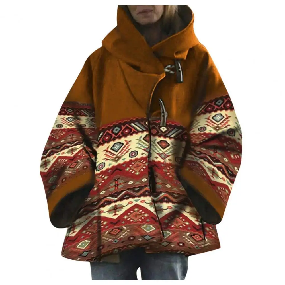 Women Batwing Sleeve Ethnic Print Hooded Baggy Coat Toggle Horn Jacket Overcoat
Women Batwing Sleeve Ethnic Print Hooded Baggy Coat Toggle Horn Jacket Overcoat