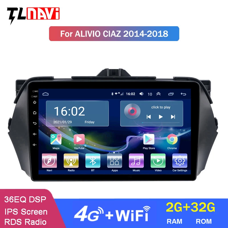 Для SUZUKI Alivio/CIAZ 2014-2018 2G RAM Android 10 GPS-навигация Радио Мультимедиа DVD-плеер | Автомобили