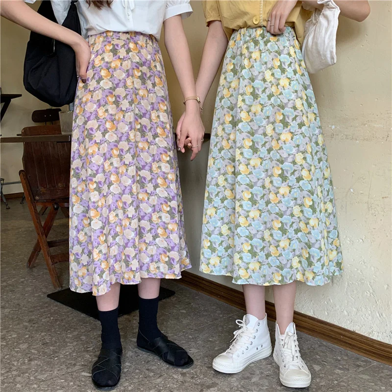 Loose A-Line Skirt Floral Skirt Summer Skirt 2021 Women Skirt Elastic High-Waisted Skirt Harajuku Gentle Fairy Mid-Length Skirt
Loose A-Line Skirt Floral Skirt Summer Skirt 2021 Women Skirt Elastic High-Waisted Skirt Harajuku Gentle Fairy Mid-Length Skirt