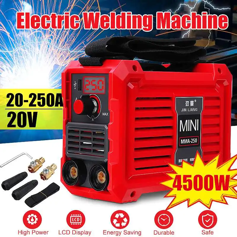 4500W Electric Welder Digital DC Inverter MMA 225/250Amp LCD Display Welding Machine Stick Tool For home Beginner Efficient
4500W Electric Welder Digital DC Inverter MMA 225/250Amp LCD Display Welding Machine Stick Tool For home Beginner Efficient