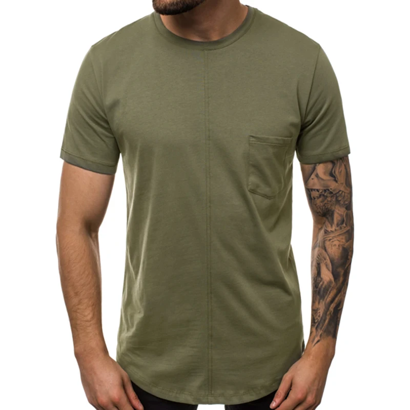 2021 hot style spring/summer new solid color round collar spliced pocket design men's short-sleeved T-shirt
2021 hot style spring/summer new solid color round collar spliced pocket design men's short-sleeved T-shirt
