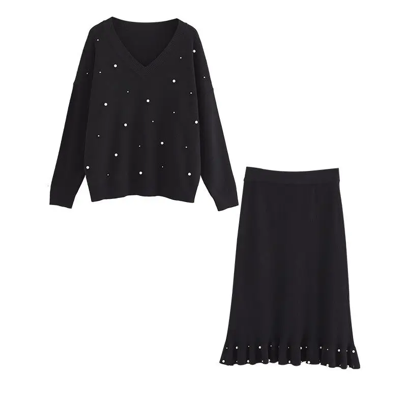 L-5XL Korean 2 piece outfits plus size women pearl sweater set knitted skirt set winter clothes 2019 office ladies two piece set
L-5XL Korean 2 piece outfits plus size women pearl sweater set knitted skirt set winter clothes 2019 office ladies two piece set
