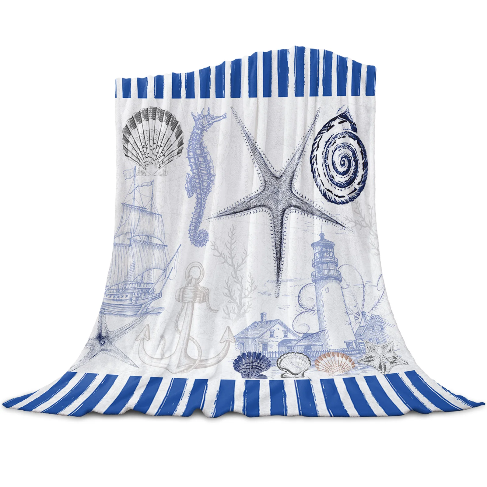 Marine Texture Stripes Lighthouse Anchor Retro Blankets for Beds Home Bedspread Travel Flannel Blanket Throw Blanket for Sofa
Marine Texture Stripes Lighthouse Anchor Retro Blankets for Beds Home Bedspread Travel Flannel Blanket Throw Blanket for Sofa