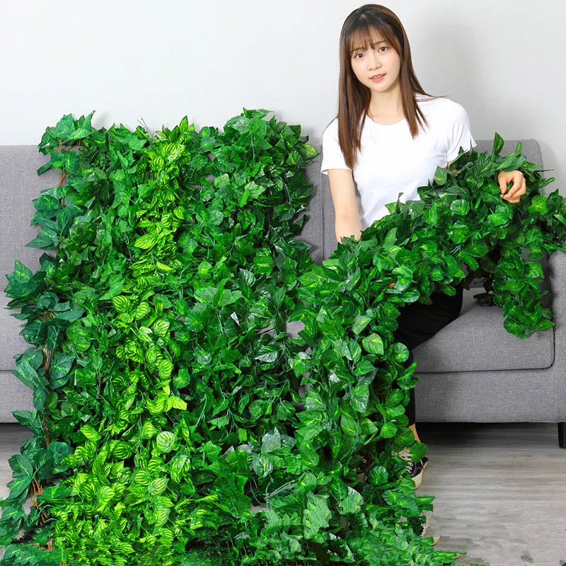 230cm green silk artificial Vivid Vine Rattan Hanging ivy leaf garland plants vine leaves for Home Garden Party Decoration
230cm green silk artificial Vivid Vine Rattan Hanging ivy leaf garland plants vine leaves for Home Garden Party Decoration