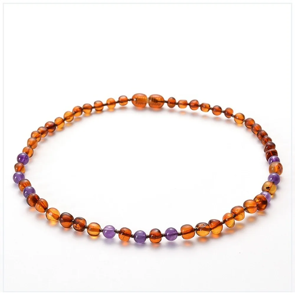 Baltic Sea Natural Ore Amber Baby Necklace Purple Crystal Child Baby Teething Molar Amber Necklace Jewelry Health Environmental
Baltic Sea Natural Ore Amber Baby Necklace Purple Crystal Child Baby Teething Molar Amber Necklace Jewelry Health Environmental