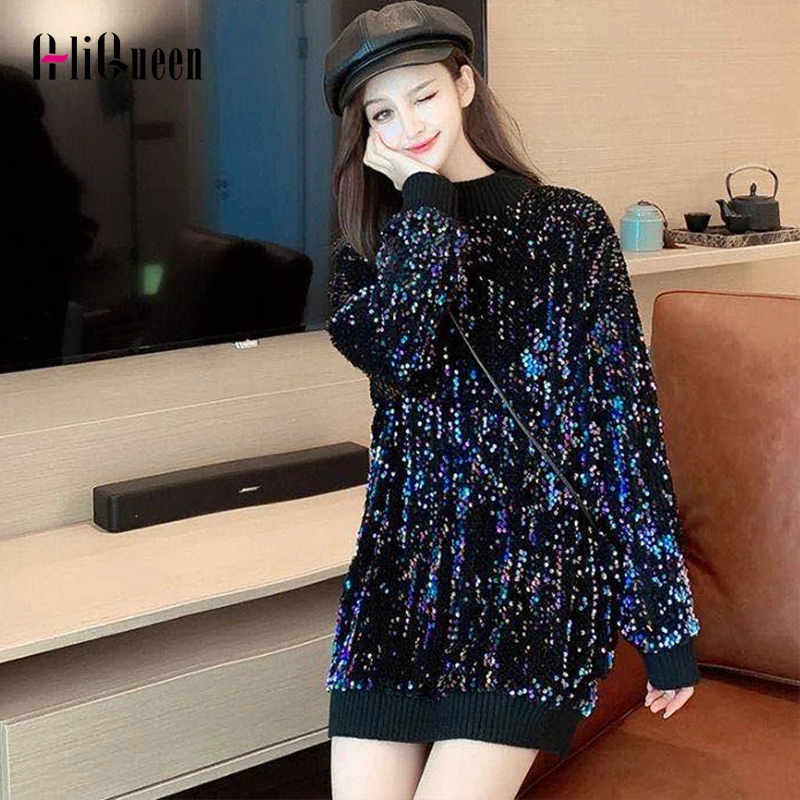 Autumn Winter Women Fashion Hoodie Rainbow Sequins Sweatshirt Female Loose Casual Thicken Shiny Sweatshirts Streetwear
Autumn Winter Women Fashion Hoodie Rainbow Sequins Sweatshirt Female Loose Casual Thicken Shiny Sweatshirts Streetwear