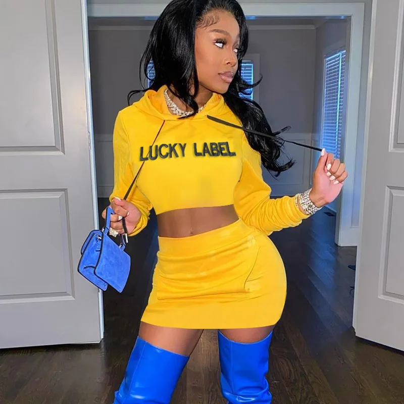 Women Hoodie Crop Top 2 Piece Skirt Mini Matching Set Fall Winter Tracksuit Two Piece Set Outfits Party Clothing Streetwears
Women Hoodie Crop Top 2 Piece Skirt Mini Matching Set Fall Winter Tracksuit Two Piece Set Outfits Party Clothing Streetwears