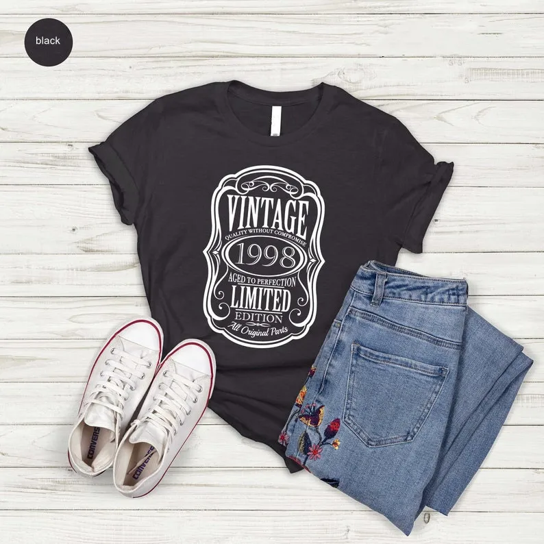 23rd Birthday Vintage 1998 Tshirt Gifts for Men and Women 100% Cotton O Neck Fashion Print shirt Casual Short Sleeve Unisex tops
23rd Birthday Vintage 1998 Tshirt Gifts for Men and Women 100% Cotton O Neck Fashion Print shirt Casual Short Sleeve Unisex tops