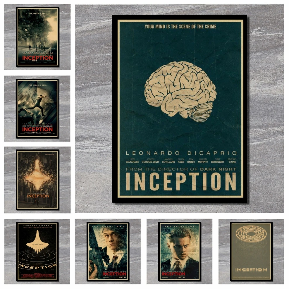 Inception film classic movie kraft paper bar poster Retro Poster decorative painting
Inception film classic movie kraft paper bar poster Retro Poster decorative painting