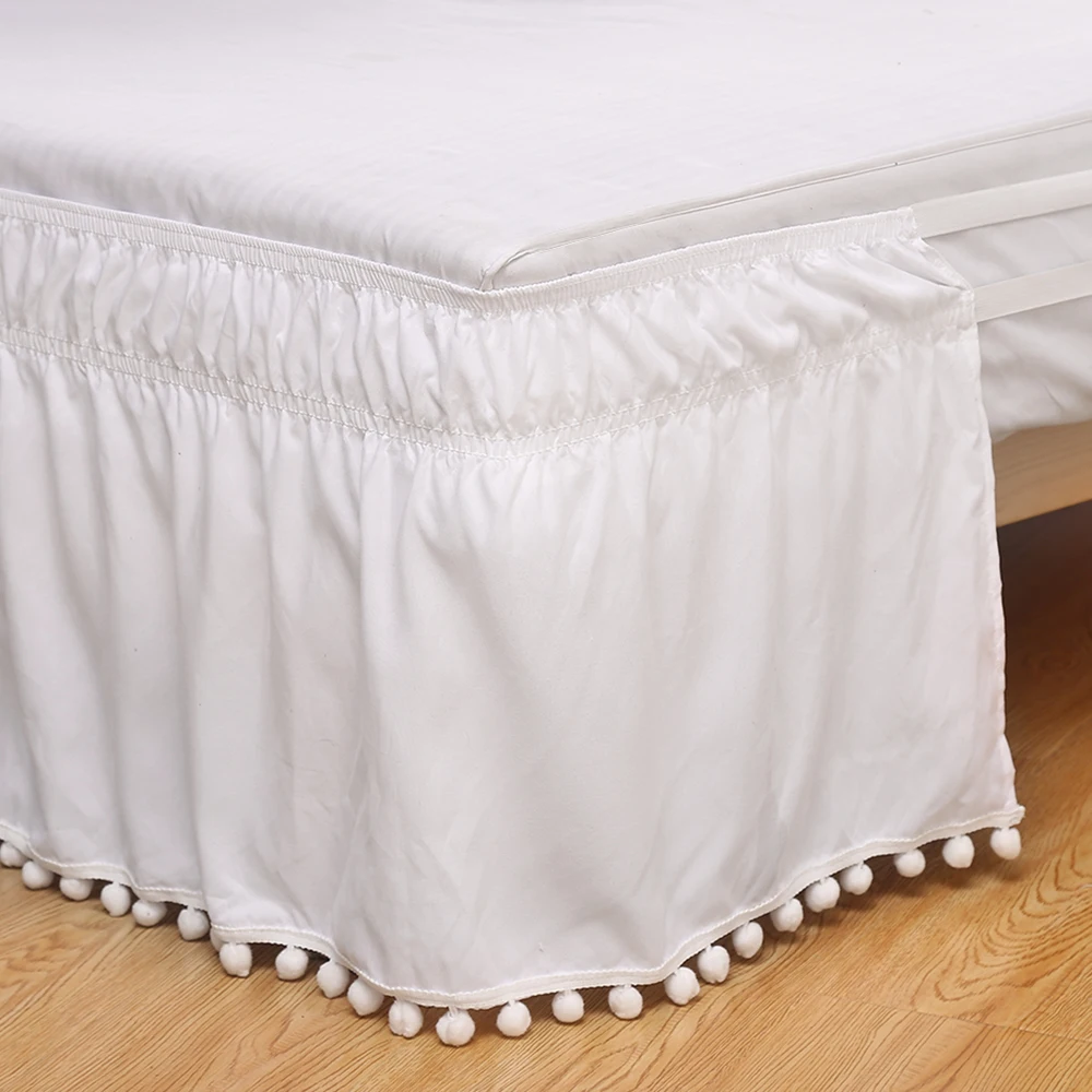 Comfort Luxury Top-Knot Tassle Pompom Fringe Ruffle Bed Skirt -Wrap Around Style- Elastic Bed Wrap- Wrinkle Resistant Queen King
Comfort Luxury Top-Knot Tassle Pompom Fringe Ruffle Bed Skirt -Wrap Around Style- Elastic Bed Wrap- Wrinkle Resistant Queen King