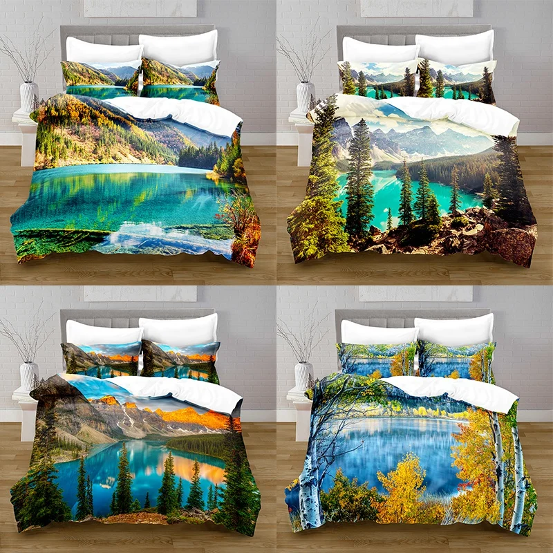 100% Polyester Lake Scenery Duvet Cover Digital Printing Bedding Set with Pillowcase Bedding Set Queen Bed Set
100% Polyester Lake Scenery Duvet Cover Digital Printing Bedding Set with Pillowcase Bedding Set Queen Bed Set