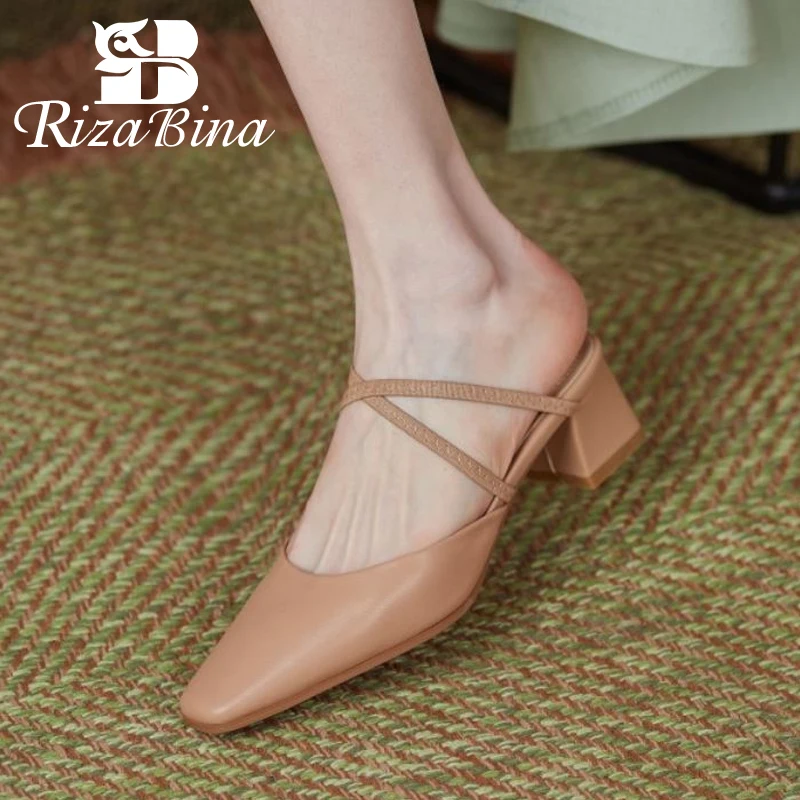 RIZABINA Size 33-43 Real Leather Women Sandals Sexy Pointed Toe Summer Shoes Woman Home Slippers Fashion Thick Heel Footwear
RIZABINA Size 33-43 Real Leather Women Sandals Sexy Pointed Toe Summer Shoes Woman Home Slippers Fashion Thick Heel Footwear